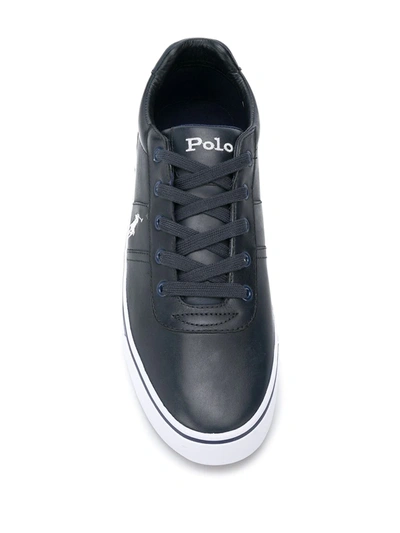 Shop Polo Ralph Lauren Logo Low Top Sneakers In 001 Navy