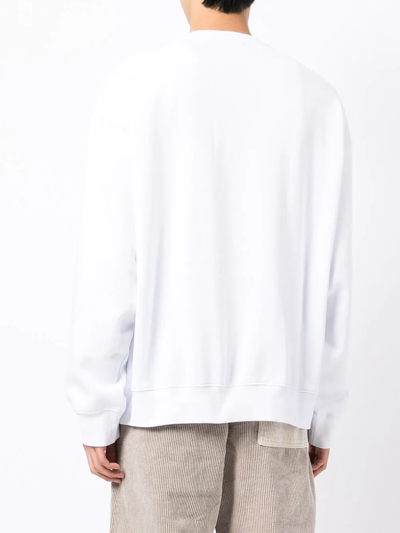 Shop Five Cm Crew-neck Cotton-blend Sweatshirt In Weiss
