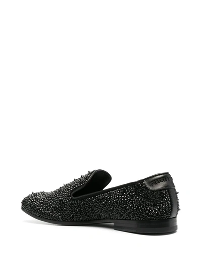 Shop Philipp Plein Studded Leather Loafers In Black