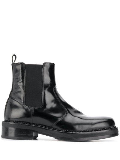 Shop Ami Alexandre Mattiussi Square-toe Chelsea Boots In Black