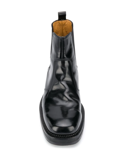 Shop Ami Alexandre Mattiussi Square-toe Chelsea Boots In Black
