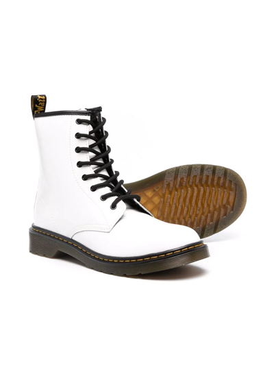 Shop Dr. Martens' Teen Junior 1460 Leather Ankle Boots In 白色