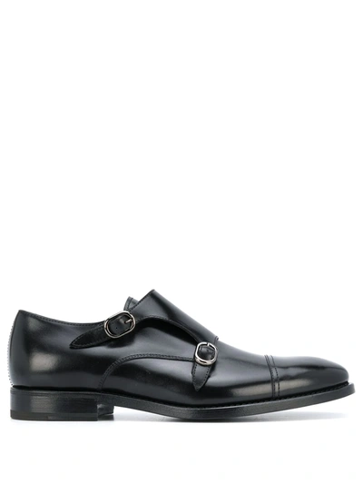 Shop Henderson Baracco Formal Monk Strap Shoes In Black
