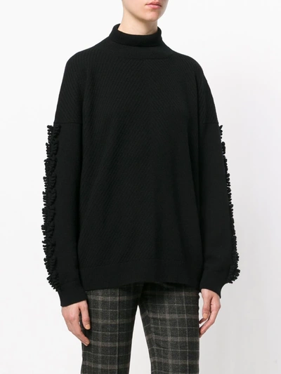 Shop Barrie Troisieme Dimension Cashmere Turtleneck Pullover In Black