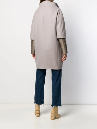 Shop Herno Two-in-one Coat In Grey