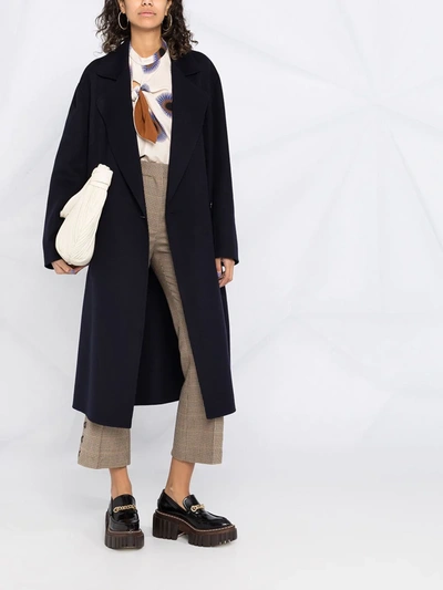Shop Stella Mccartney Oversized Double-breasted Wool Coat In Blue