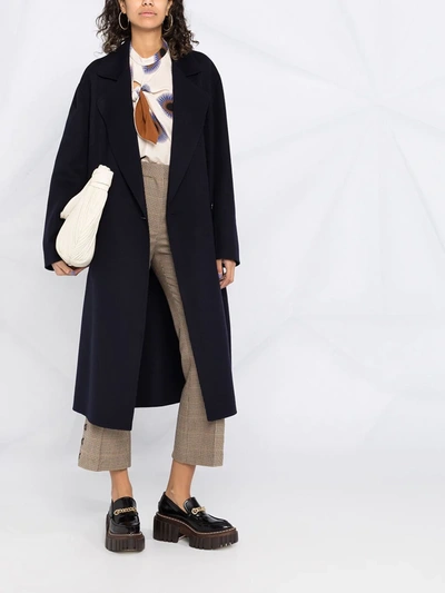 Stella Mccartney Oversized Double-breasted Wool Coat In Blue