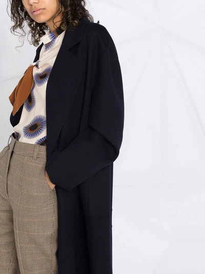 Stella Mccartney Oversized Double-breasted Wool Coat In Blue