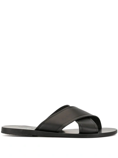 Shop Ancient Greek Sandals Thais Crossover Sandals In Black