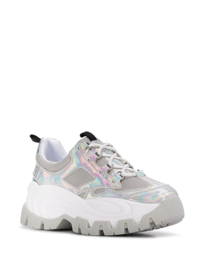 Shop Liu •jo Platform Sole Sneakers In Silver