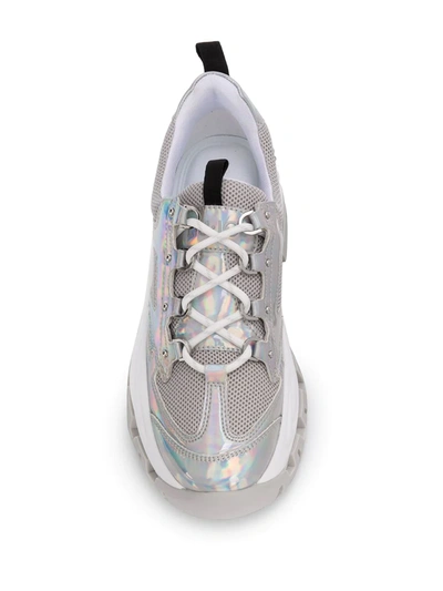 Shop Liu •jo Platform Sole Sneakers In Silver