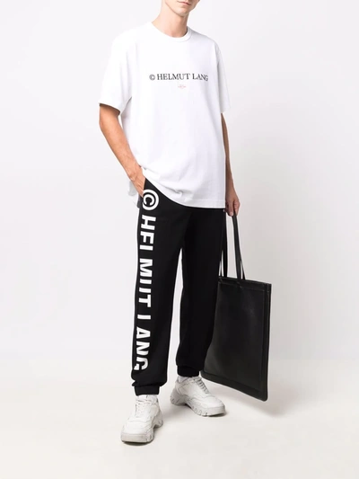 Shop Helmut Lang Logo-print Sweatpants In Black