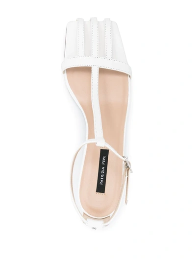 Shop Patrizia Pepe Cage-toe Leather Sandals In White