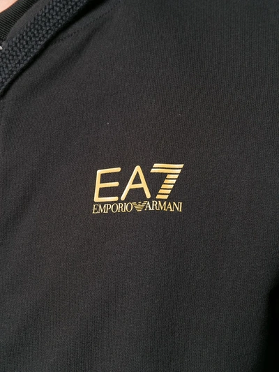 Shop Ea7 Printed Logo Hoodie In Black