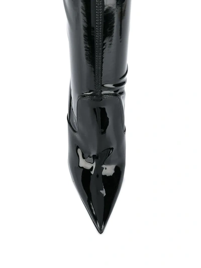 Le Silla Eva Thigh-length Leather Boots In Black
