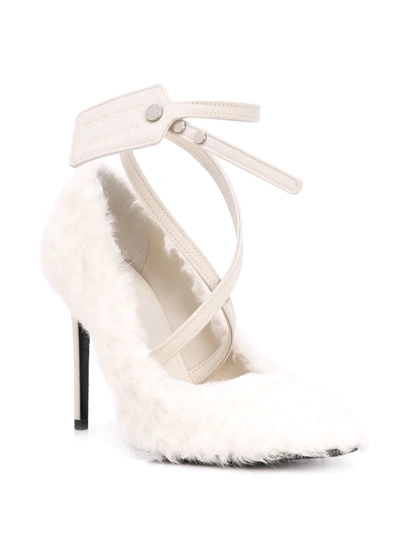 Shop Off-white 100mm Textured Pumps In White
