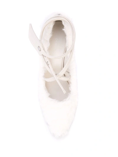 Shop Off-white 100mm Textured Pumps In White