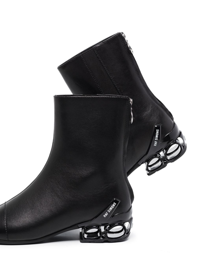 Shop Raf Simons Cycloid-4 Leather Ankle Boots In Black