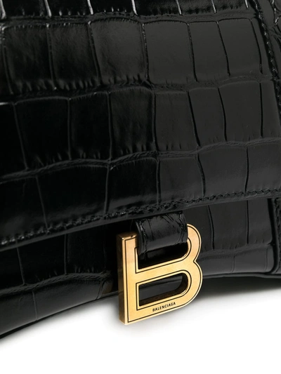 Shop Balenciaga Small Hourglass Top-handle Bag In Black