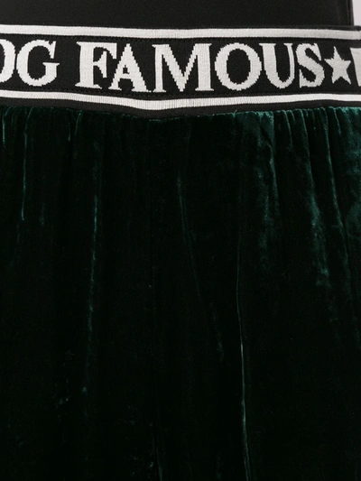 Shop Dolce & Gabbana Fluid Velvet Track Pants In Green