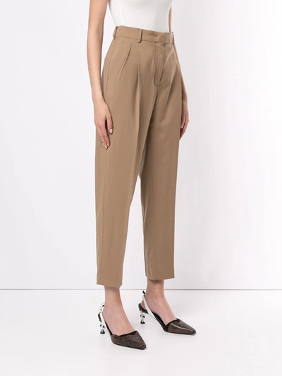 Shop N°21 Tailored Tapered-leg Trousers In Brown
