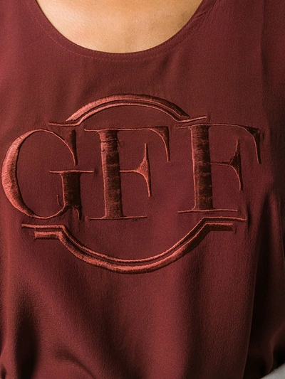 Pre-owned Gianfranco Ferre Logo Embroidered Tank Top In Brown