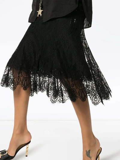 Shop Dolce & Gabbana Chantilly-lace Maxi Skirt In Black