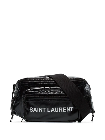 Saint Laurent Logo Printed Padded Belt Bag In Black | ModeSens