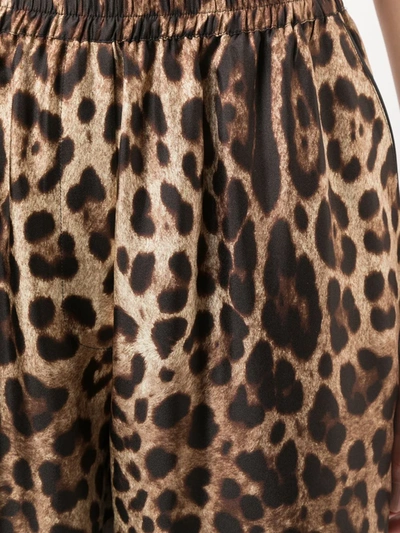 Shop Dolce & Gabbana Leopard Print Track Trousers In Brown