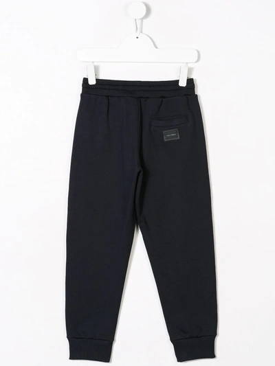 Dolce & Gabbana Drawstring Waist Track Pants In Blue