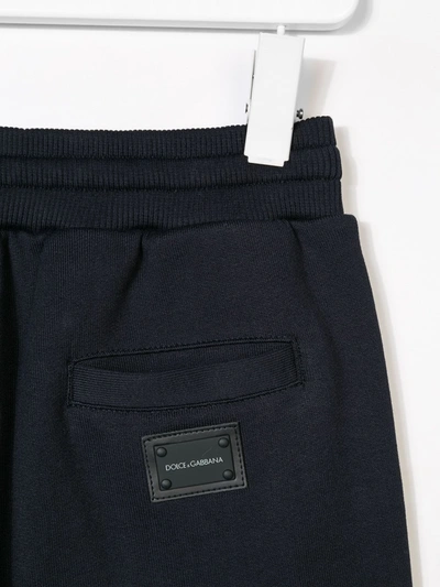 Dolce & Gabbana Drawstring Waist Track Pants In Blue