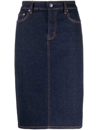 Ralph Lauren High-rise Denim Skirt In Blue
