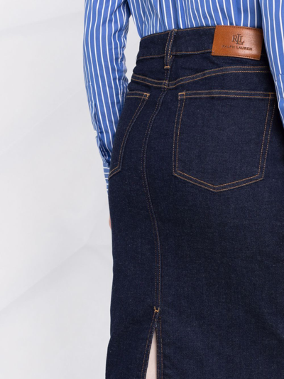 Ralph Lauren High-rise Denim Skirt In Blue