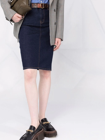 Ralph Lauren High-rise Denim Skirt In Blue