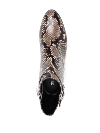 Michael Kors Python-print Ankle Boots In Grey