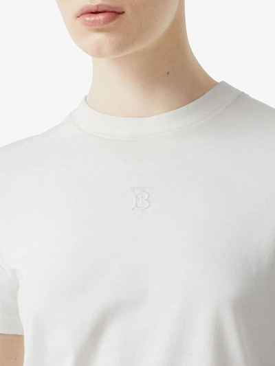 Shop Burberry Monogram Motif Cotton T-shirt In White