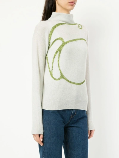 Shop Onefifteen Embroidered Knit Sweater In White