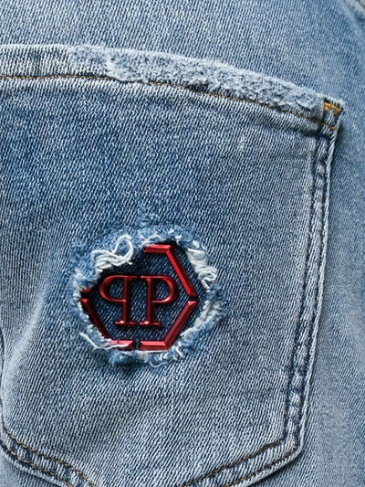 Shop Philipp Plein Faded Effect Jeans In Blue