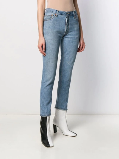 Re/done High-rise Cropped Jeans In Blue