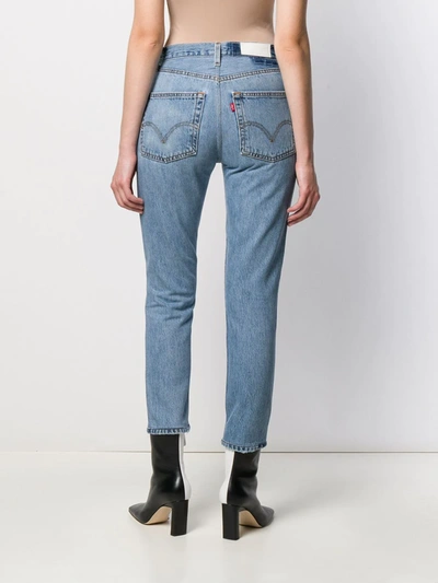 Re/done High-rise Cropped Jeans In Blue