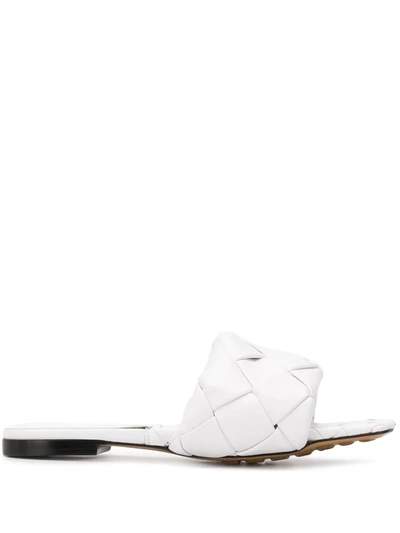 Shop Bottega Veneta Bv Lido Flat Sandals In White
