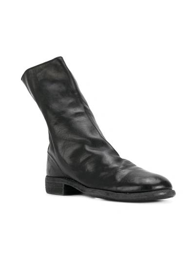 Shop Guidi Zipped Sock Boots In Black