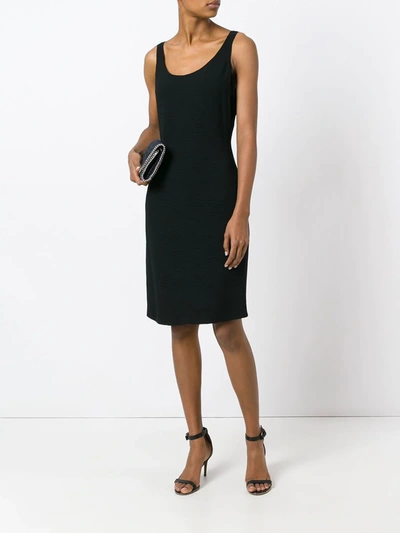 Pre-owned Versace Sleeveless Shift Dress In Black