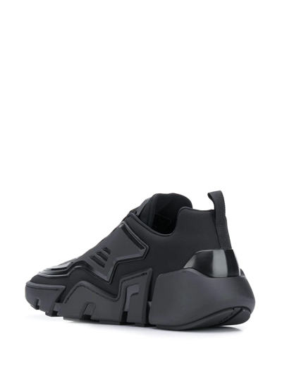 Shop Prada Techno Stretch Low-top Sneakers In Black