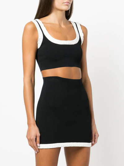 LOGO提花边饰短款上衣