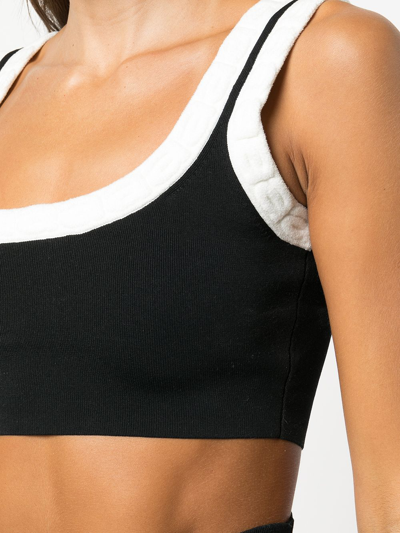 LOGO提花边饰短款上衣