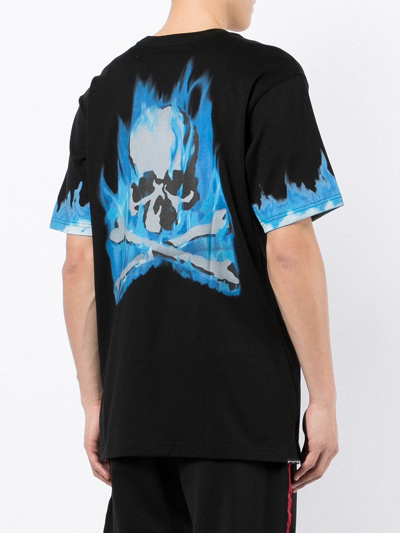 Shop Mastermind Japan Flame Logo-print T-shirt In Black