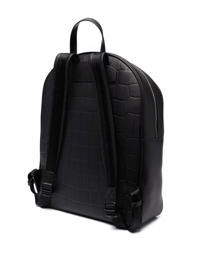Baldinini Crocodile-effect Leather Backpack In Black | ModeSens