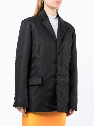 Wandering Blazer Puffer Jacket In Schwarz