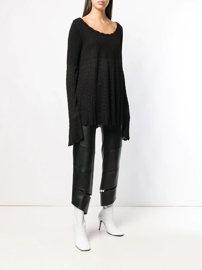 Pre-owned Alaïa 1990's Knitted Empire Blouse In Black